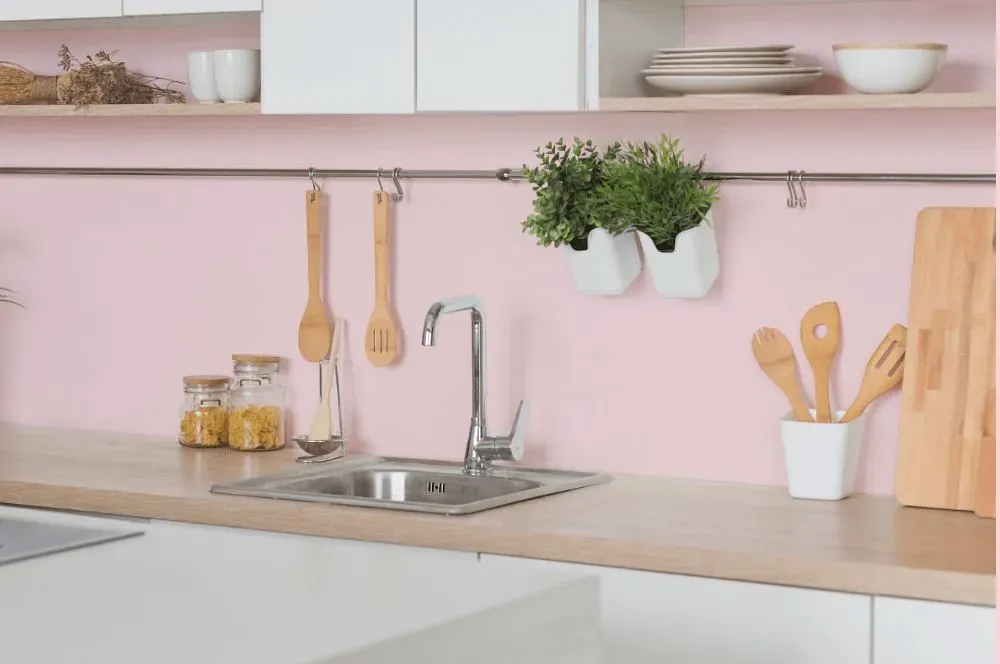 Benjamin Moore Angel Pink kitchen backsplash