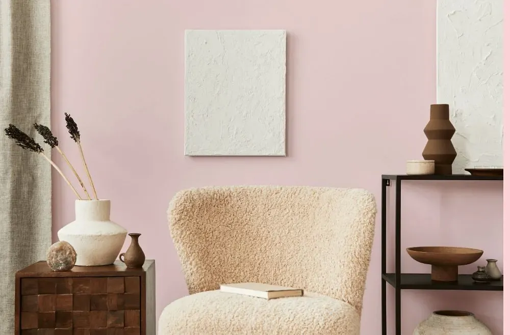 Benjamin Moore Angel Pink living room interior