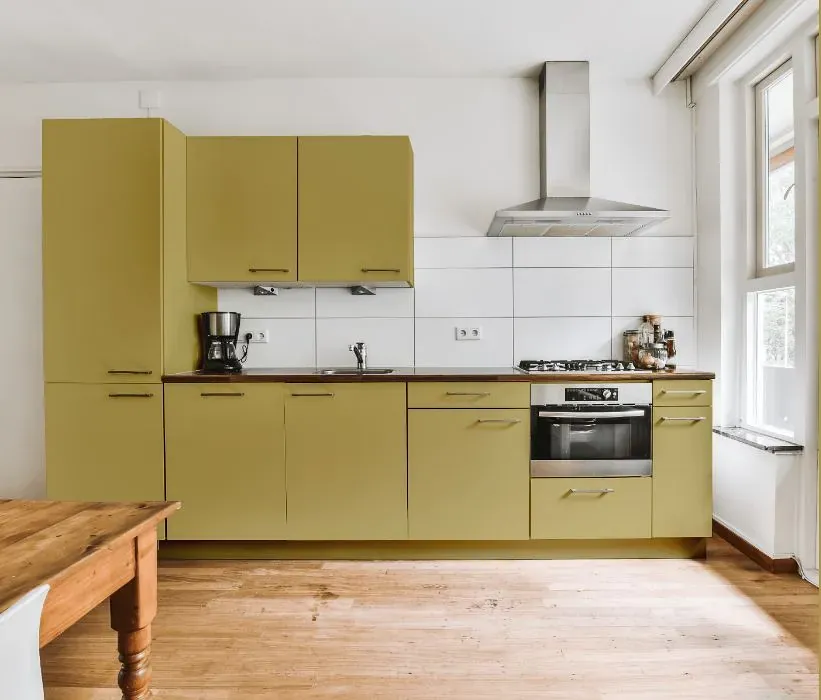 Benjamin Moore Anjou Pear kitchen cabinets