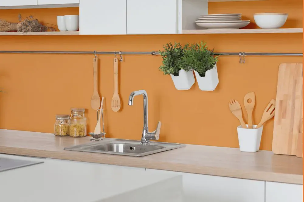 Benjamin Moore Antelope Canyon kitchen backsplash