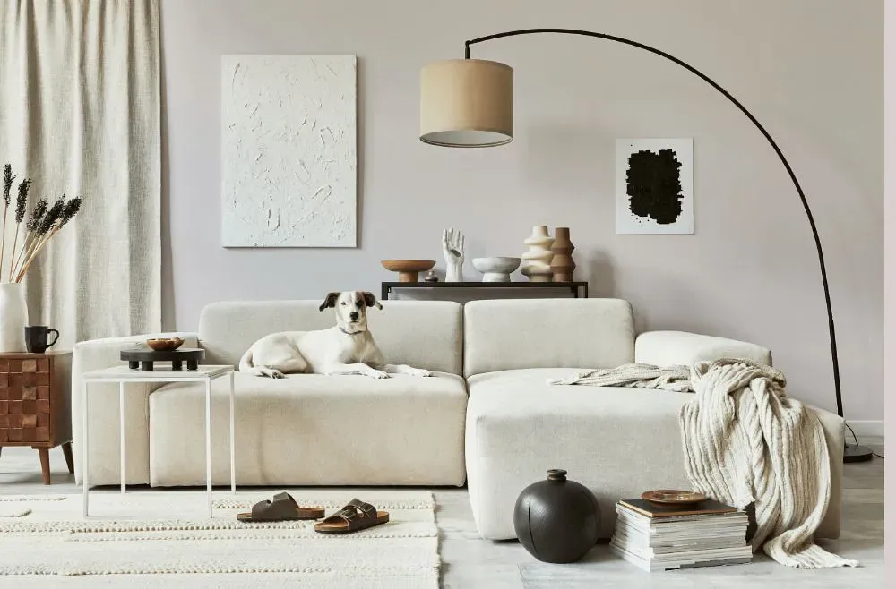 Benjamin Moore Antique Pearl cozy living room