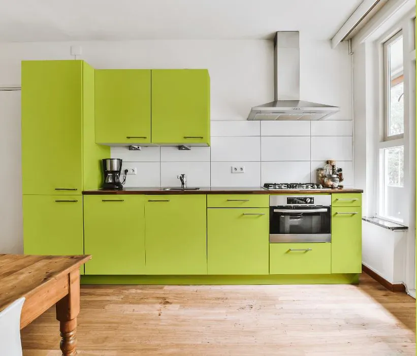 Benjamin Moore Apple Green kitchen cabinets