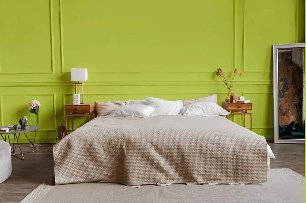 Benjamin Moore Apple Green bedroom