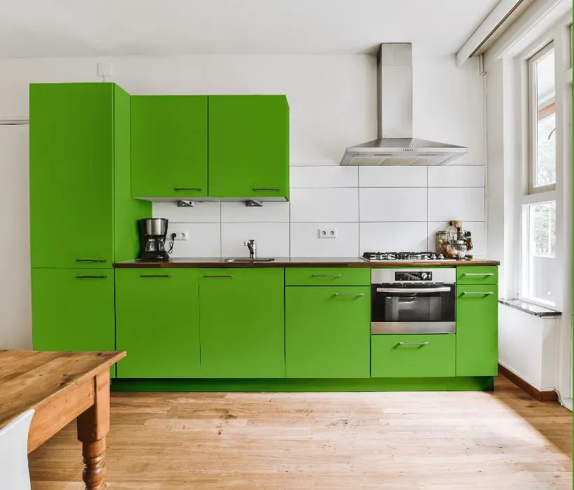 Benjamin Moore Apple Lime Cocktail kitchen cabinets