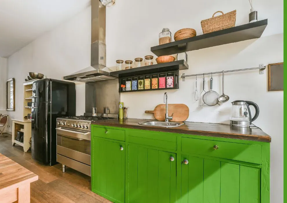 Benjamin Moore Apple Lime Cocktail kitchen cabinets
