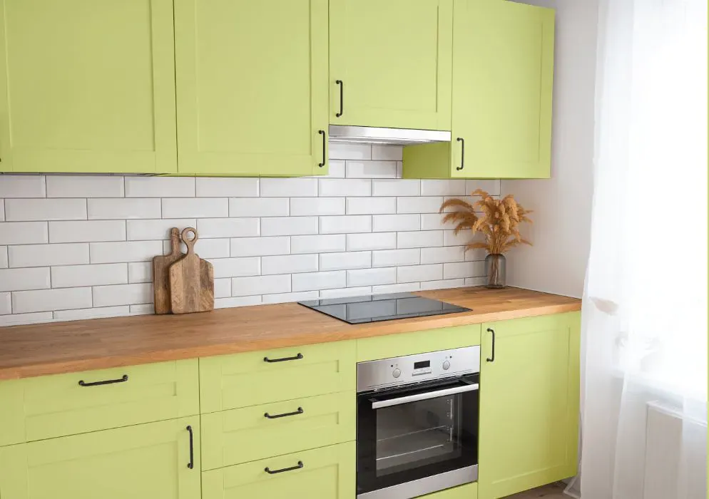 Benjamin Moore Apples and Pears kitchen cabinets
