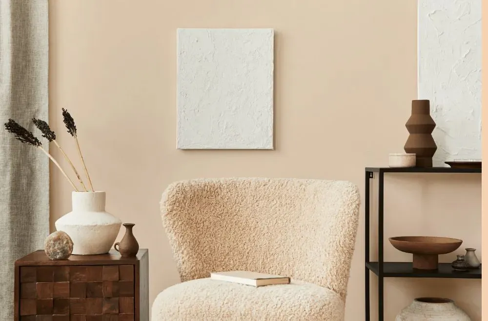 Benjamin Moore Apricot Tint living room interior