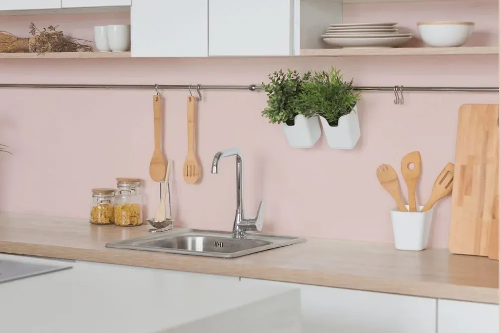 Benjamin Moore April Pink kitchen backsplash