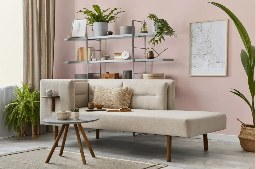 Benjamin Moore April Pink living room