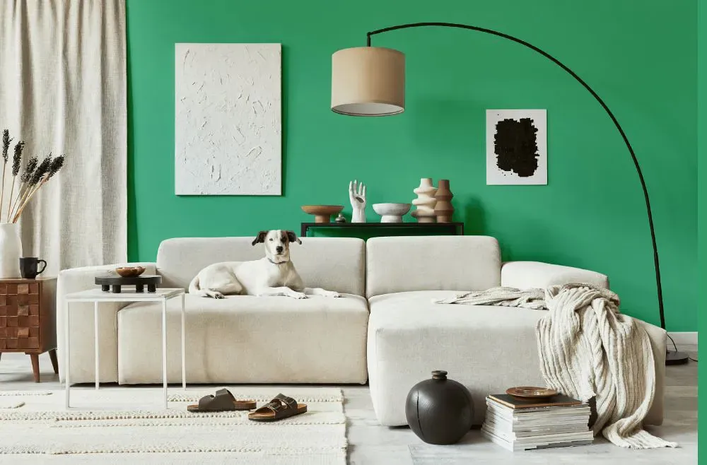 Benjamin Moore Arlington Green cozy living room