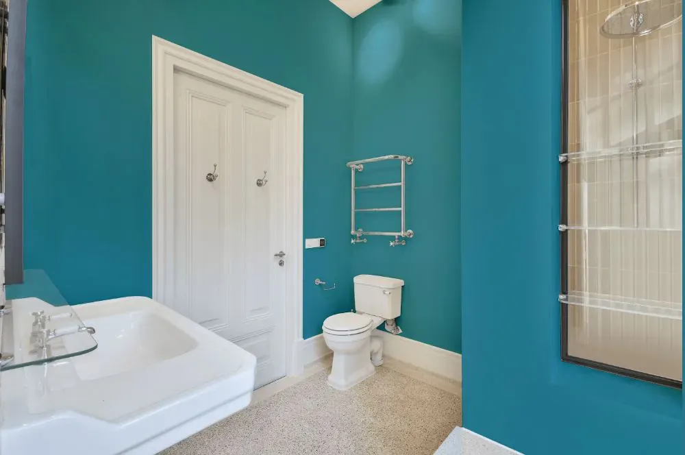 Benjamin Moore Ash Blue bathroom