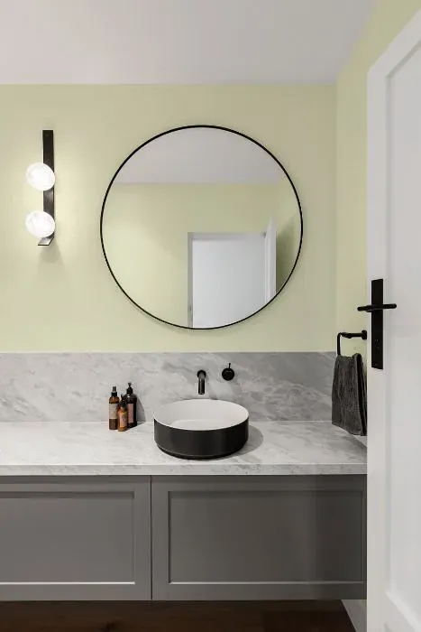 Benjamin Moore Aspen White minimalist bathroom