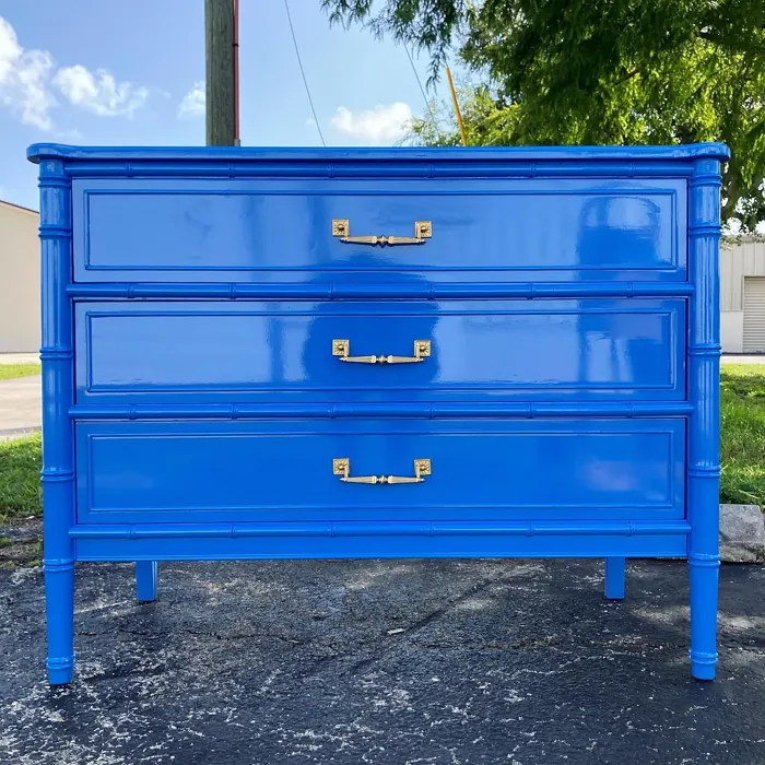 Benjamin Moore Athens Blue painted dresser 