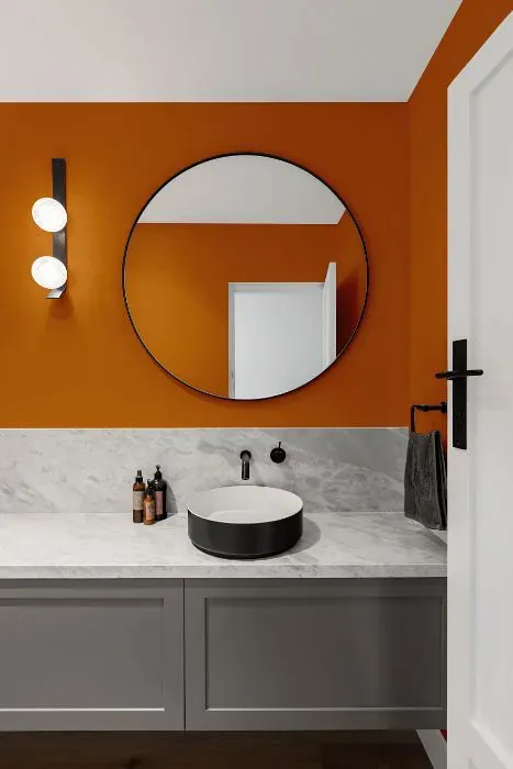 Benjamin Moore Autumn Orange minimalist bathroom