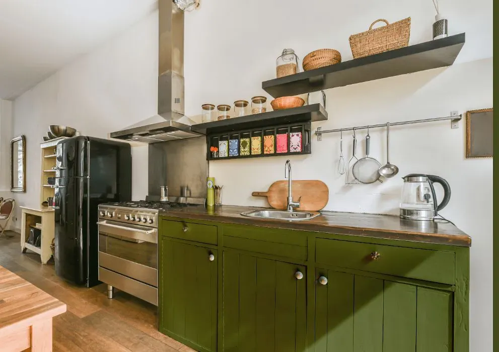 Benjamin Moore Avocado kitchen cabinets
