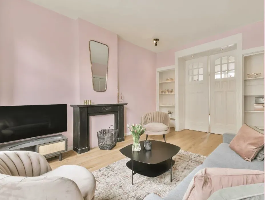 Benjamin Moore Baby Pink victorian house interior