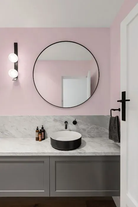 Benjamin Moore Baby Pink minimalist bathroom