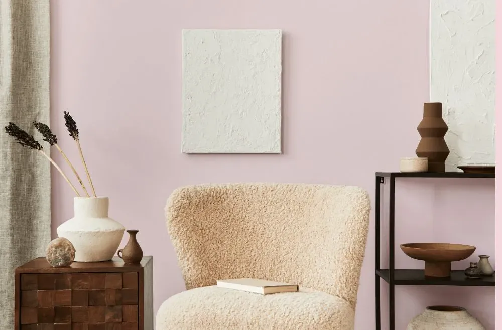 Benjamin Moore Baby Pink living room interior