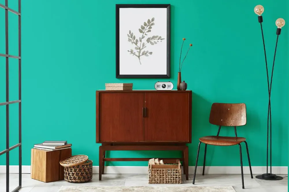 Benjamin Moore Bahama Green japandi interior