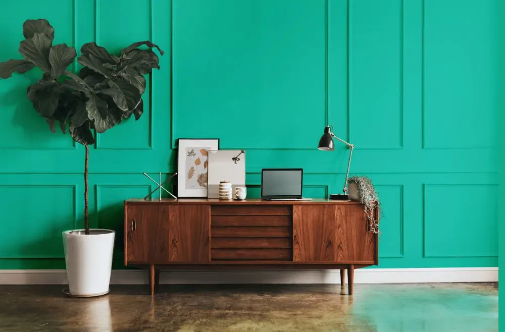 Benjamin Moore Bahama Green modern interior