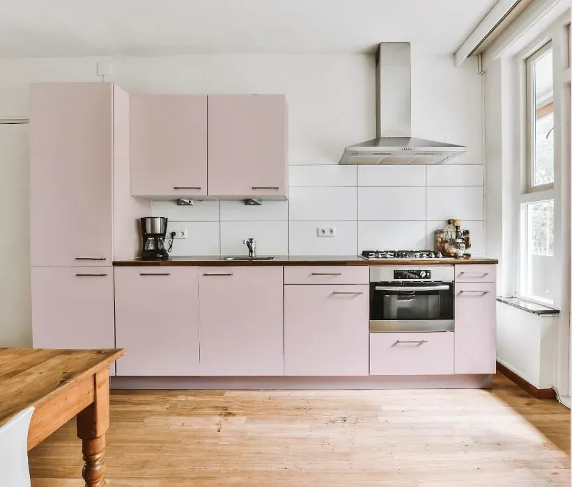 Benjamin Moore Ballerina Pink kitchen cabinets