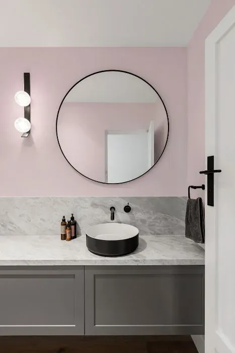 Benjamin Moore Ballerina Pink minimalist bathroom