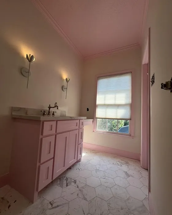 Benjamin Moore Ballerina Pink bathroom vanity 