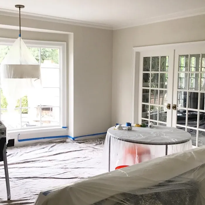 Benjamin Moore OC-9 living room makeover