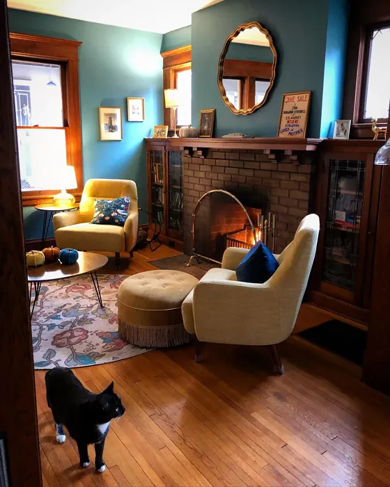 Benjamin Moore Baltic Sea living room color review