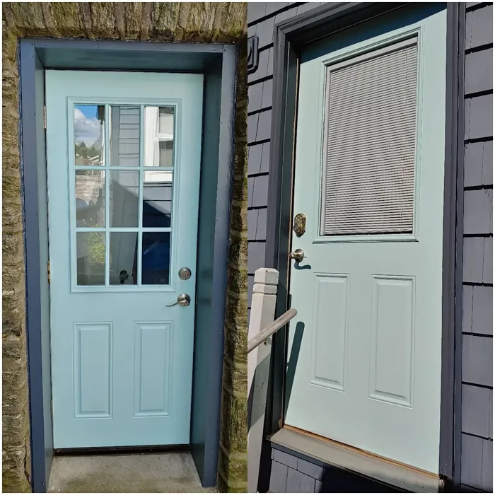 Benjamin Moore Barely Teal Front Door