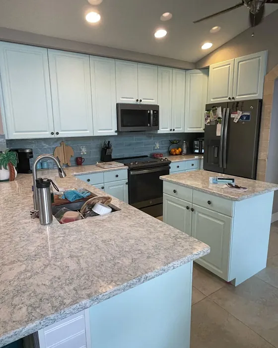 Barely Teal Kitchen Cabinets