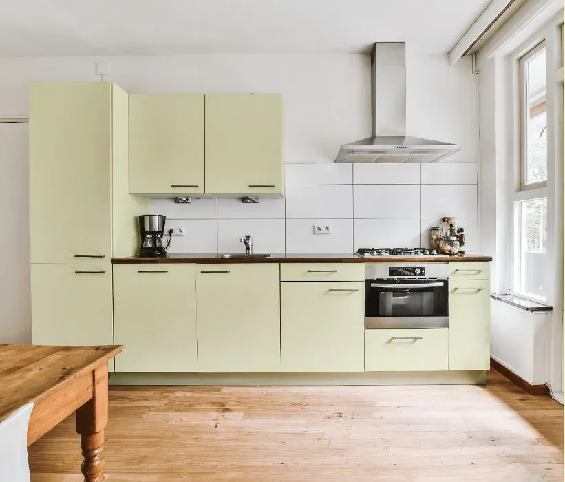 Benjamin Moore Barely Yellow kitchen cabinets