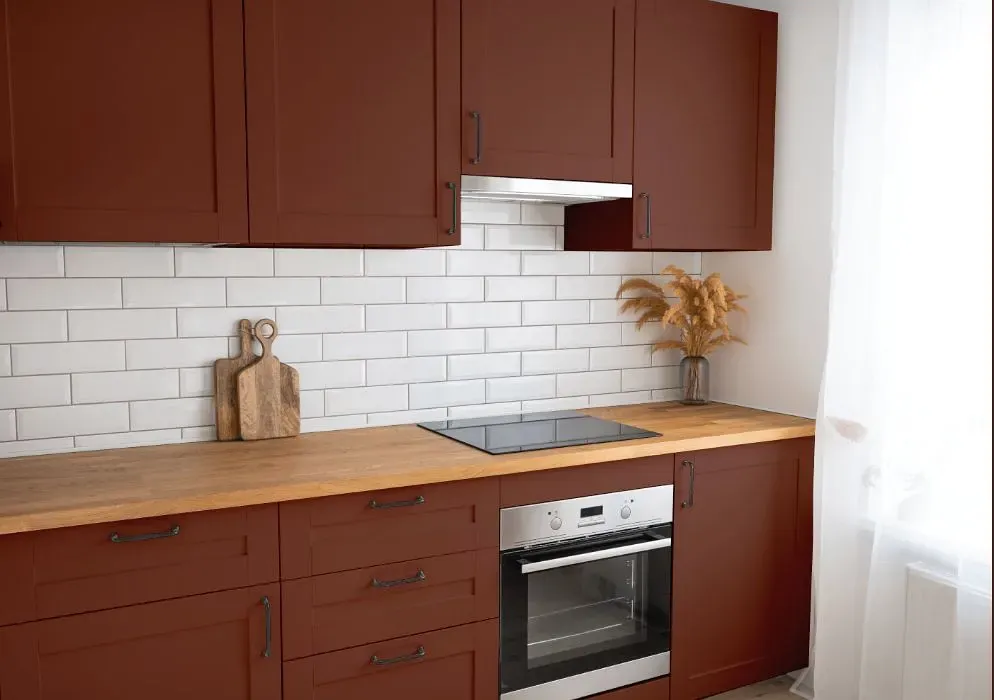 Benjamin Moore Beaver Brown kitchen cabinets