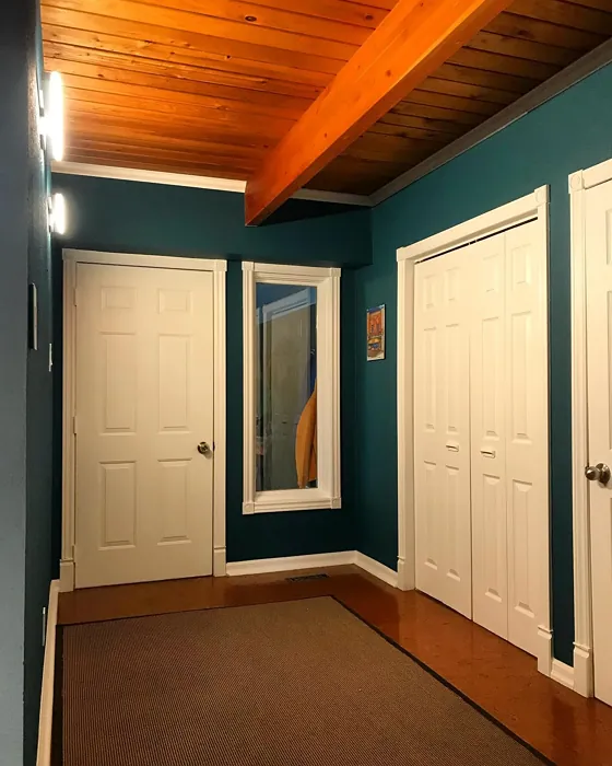 Benjamin Moore Bermuda Turquoise hallway paint
