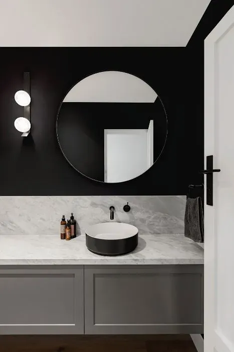 Benjamin Moore Black Berry minimalist bathroom