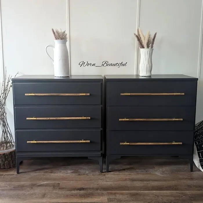 Benjamin Moore Black Ink painted furniture 