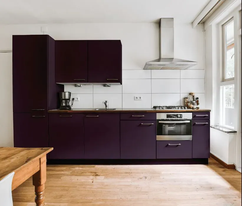 Benjamin Moore Black Raspberry kitchen cabinets