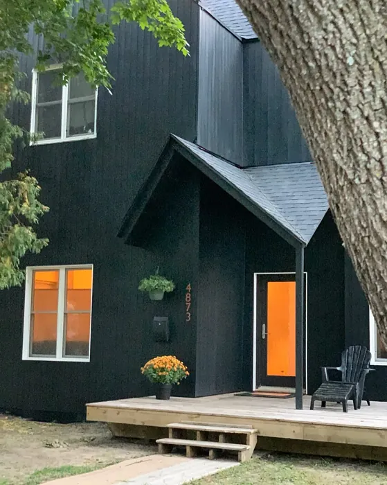 Benjamin Moore Black Satin house exterior paint review
