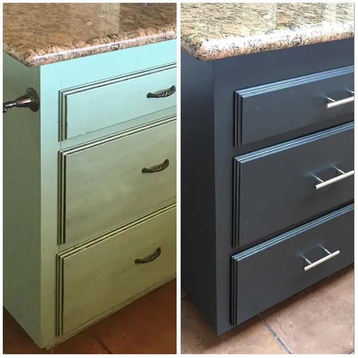 Benjamin Moore Blacktop painted furniture makeover