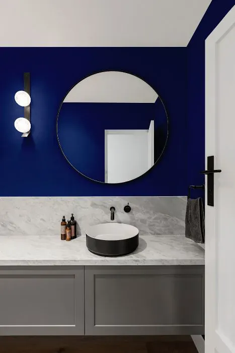 Benjamin Moore Blue minimalist bathroom
