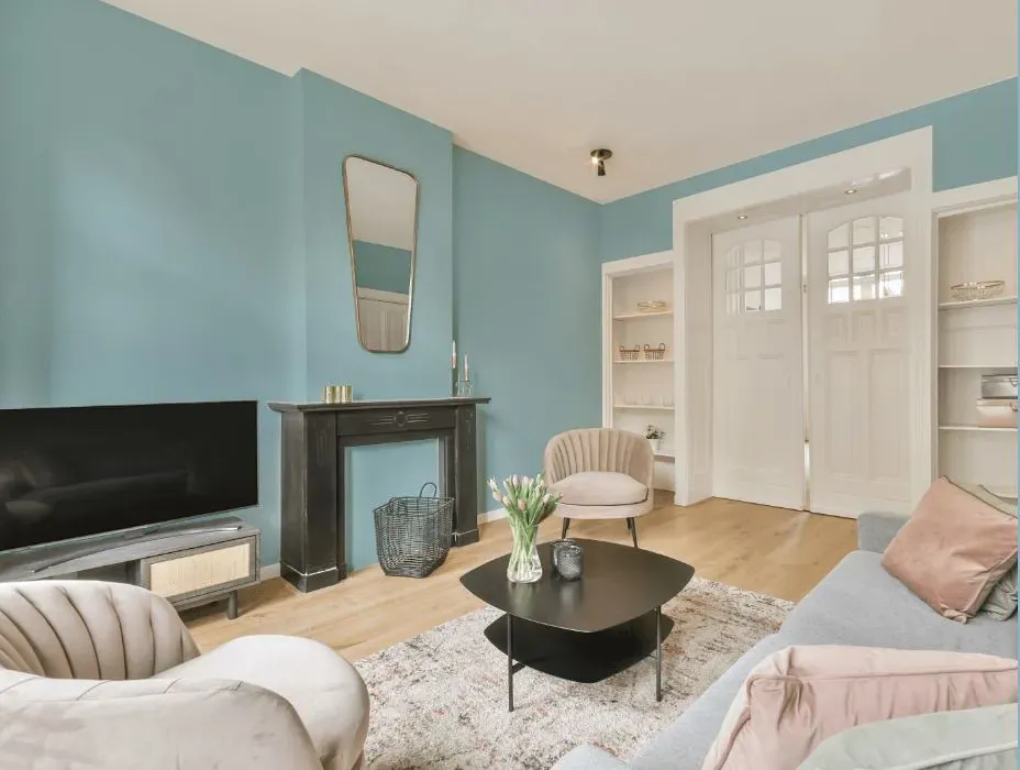 Benjamin Moore Blue Bay Marina victorian house interior