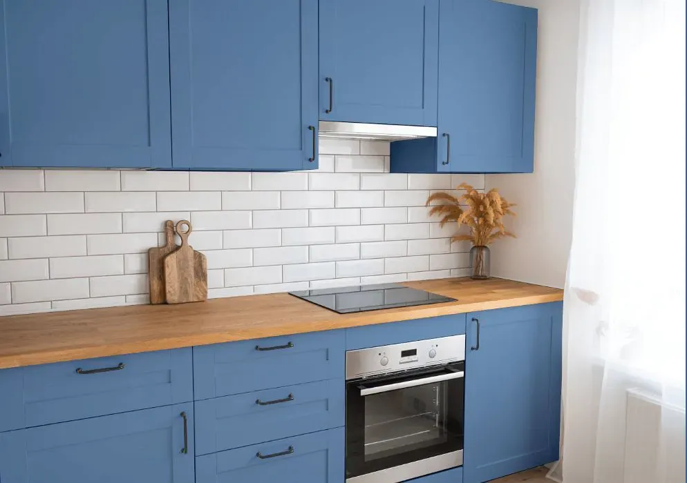 Benjamin Moore Blue Dragon kitchen cabinets