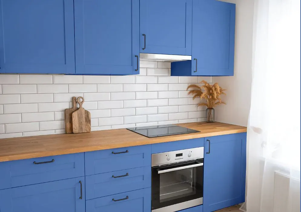 Benjamin Moore Blue Lapis kitchen cabinets