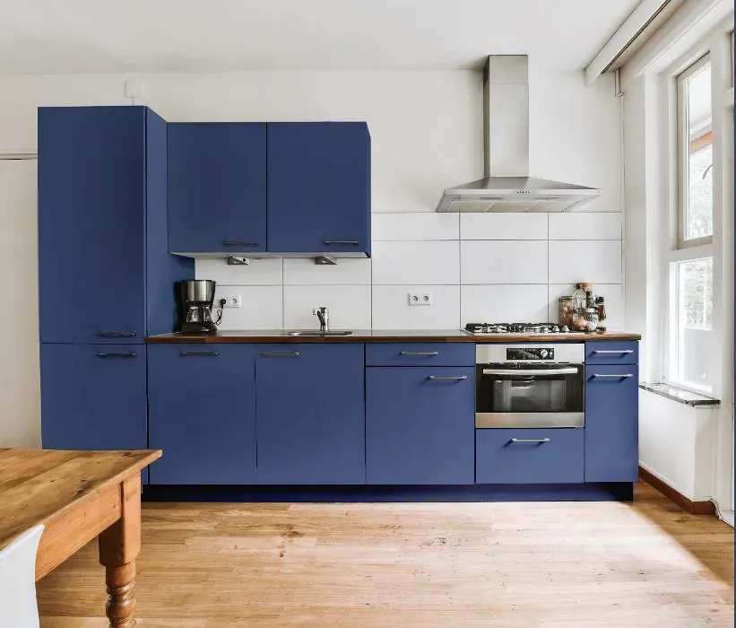 Benjamin Moore Blue Nova kitchen cabinets