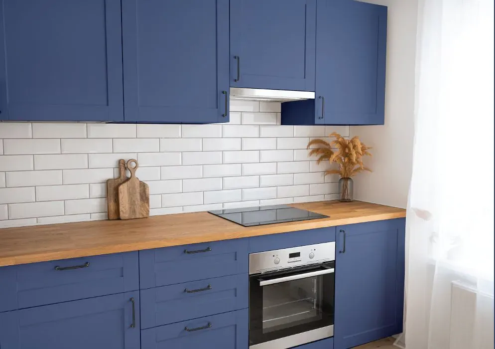Benjamin Moore Blue Nova kitchen cabinets