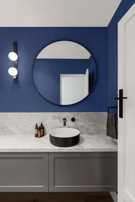 Benjamin Moore Blue Nova minimalist bathroom