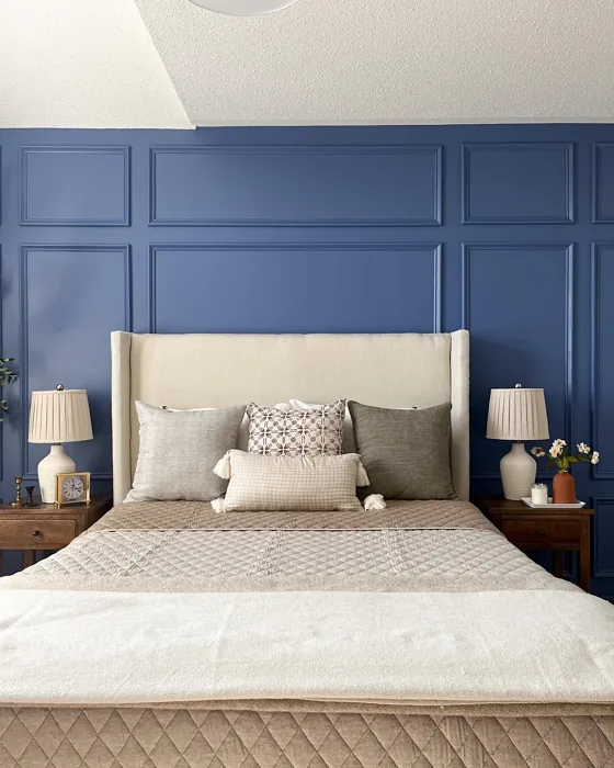 Blue Nova cozy bedroom accent wall paint