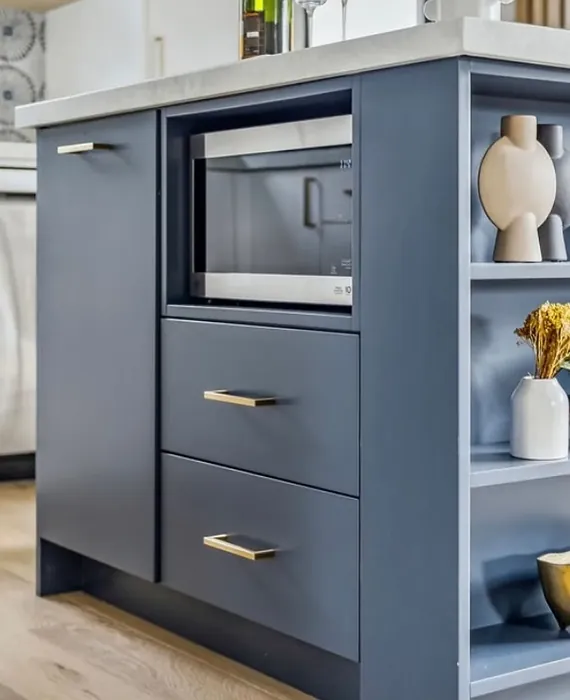 Benjamin Moore Blue Nova kitchen cabinets paint