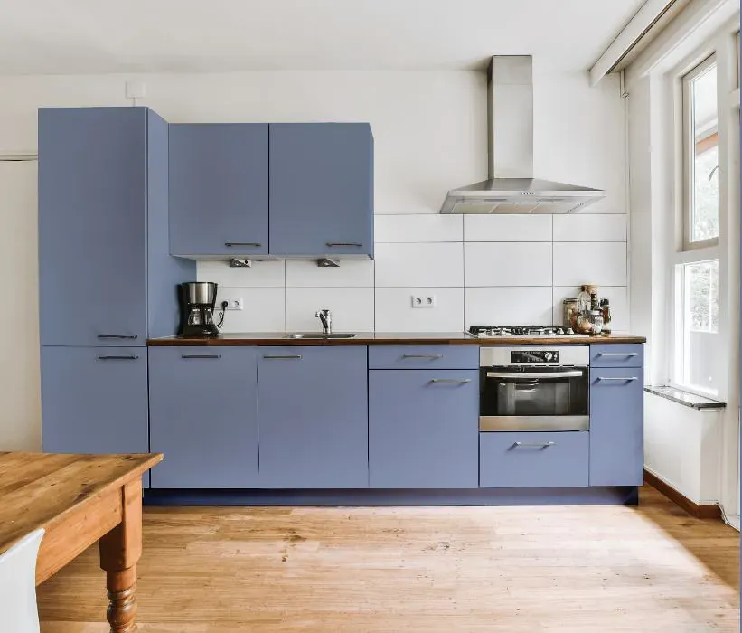 Benjamin Moore Blue Pearl kitchen cabinets