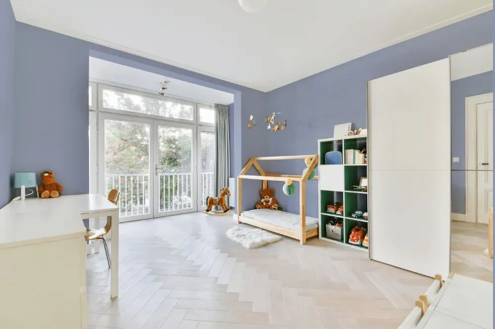 Benjamin Moore Blue Viola kidsroom interior, children's room